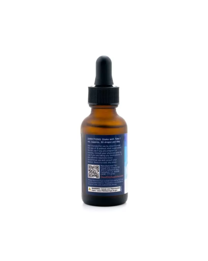 Cloud City Mint Flavored Tincture Drops Container Directions for Use