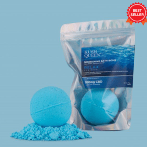 Kush Queen 100mg CBD Relax Bath Bomb with Packaging