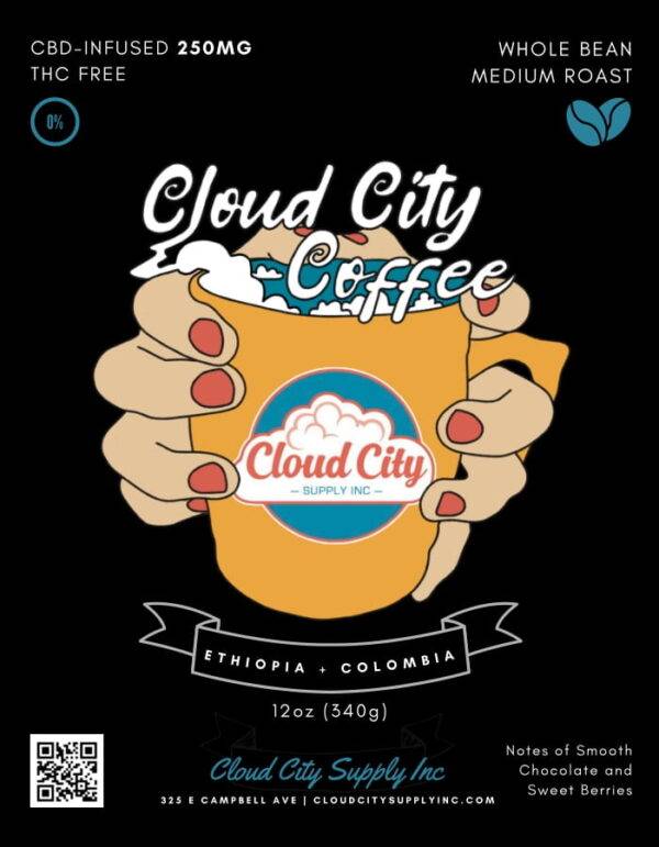 Cloud City 12oz CBD Infused Premium Coffee Front Label