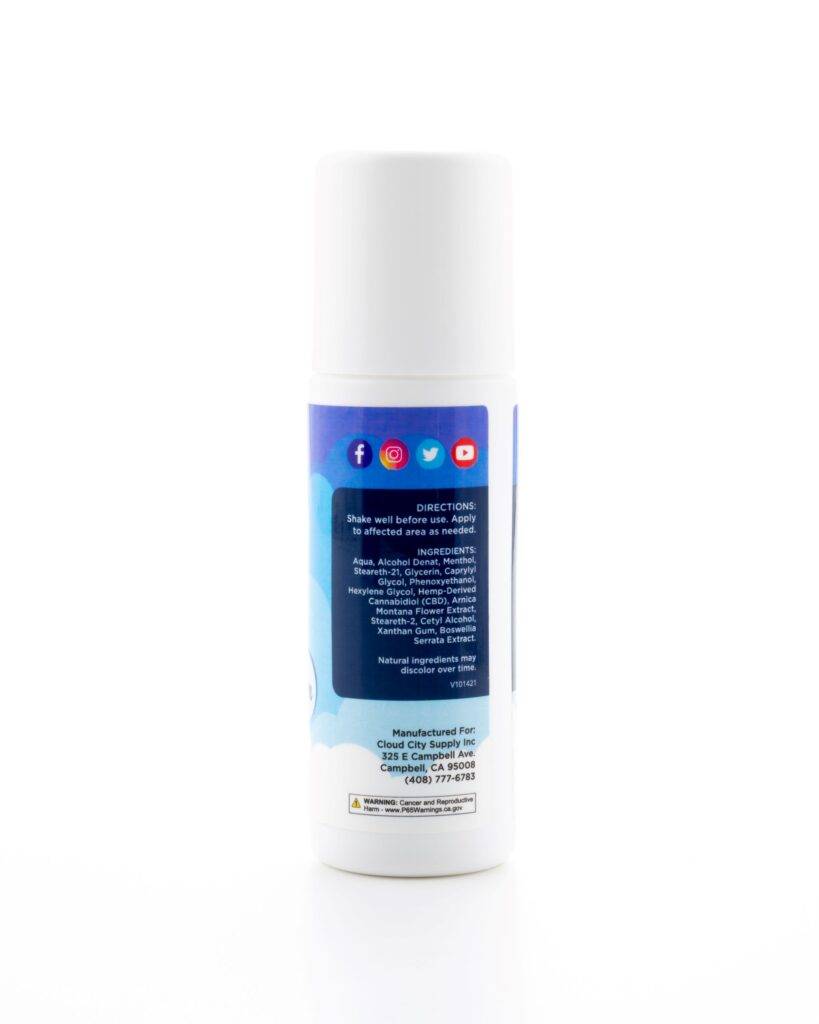 Cloud City Intensive Relief Roll-On Container Directions Side