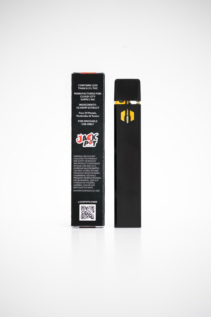 Jack Pot 1G CBD Disposable Vape with Packaging