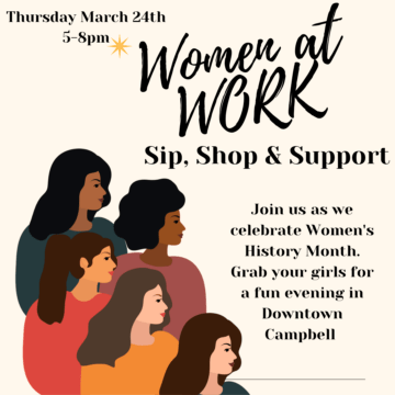 Women at Work: Sip, Shop & Support Flyer