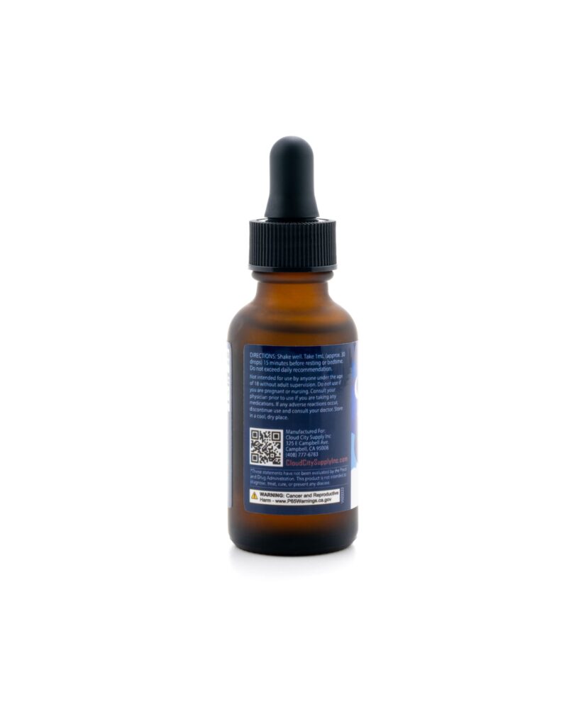 Cloud City CBN Tincture Drops Bottle Directions for Use
