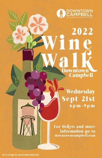 Fall Wine Walk in Downtown Campbell Flyer