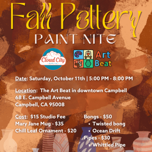 Fall Pottery Paint Nite at The Art Beat (October 11, 2025)
