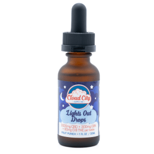 Cloud City Pure Chill CBD CBN D9 THC Tincture Drops Lights Out Fruit Punch