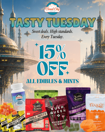 cloud city tasty15 tuesday deal on gummies and mints